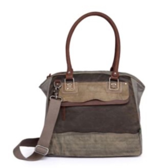 TSD Handbags - NWT TSD The Same Direction Leather Canvus TAPA Satchel Tote Bag Purse.
